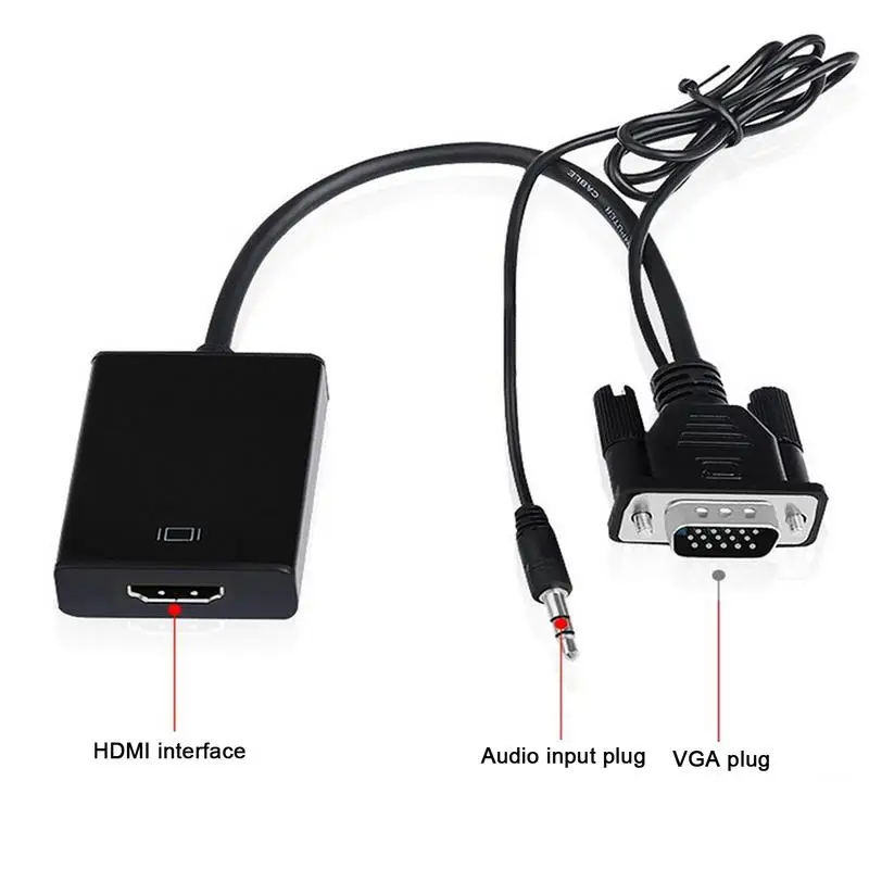 VGA כדי מתאם כבל זכר נקבה VGA ממיר מתאם 1080P דיגיטלי אנלוגי וידאו עם אודיו להוביל על הלוח.