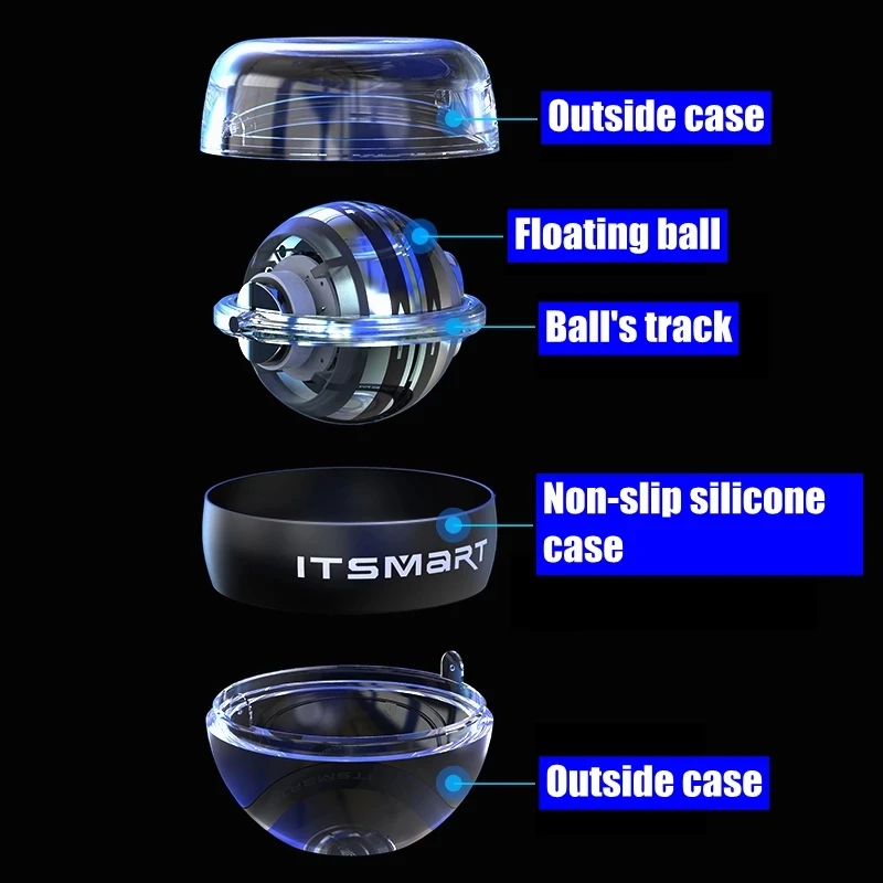 ITSMART LED עצמית מתחיל פרק כף היד כדור ג 'יירו פאוורבול' ירוסקופ עם דלפק זרוע היד בשרירים מאמן כושר ציוד