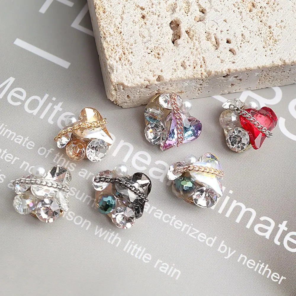 קישוט ליצירת תכשיטים אבני חן DIY מלאכה קריסטל הלב מסמר קסמי 3D ריינסטון מניקור אביזרי קישוט אמנות ציפורן