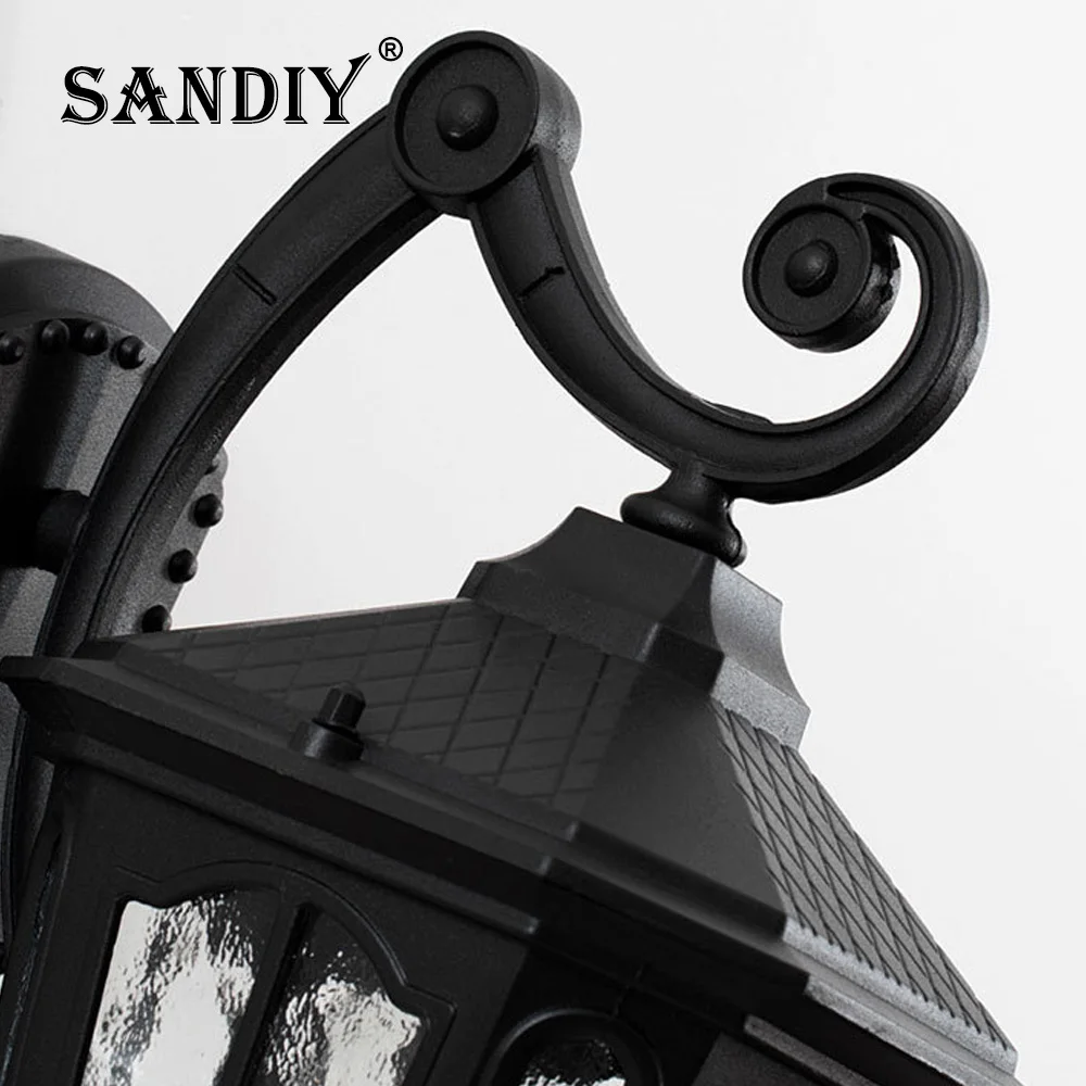 SANDIY אירופאי משובח חיצוני וול אור IP65 עמיד למים מנורות קיר עבור בית בפתח המרפסת וילה גן רטרו החיצוני מנורת קיר