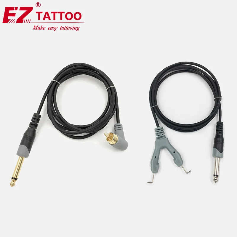 אפור 6FT EZ Iwork פרימיום ג ' ק מונו RCA חיבור קעקוע קליפ כבל כבל קל משקל עבור קעקוע מכונת & Power Supply