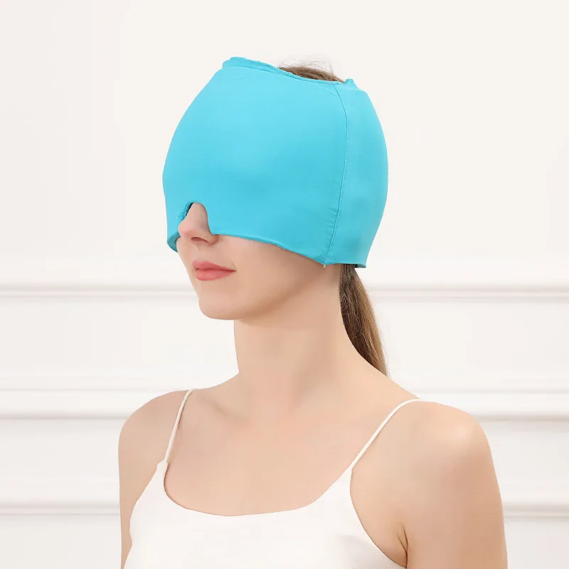 נשים גברים העובד לעיסוי הראש כובע ג ' ל חם קר טיפול כאב ראש מיגרנה הקלה כובע מתח לחץ הקלה על כאב עיסוי הכובע