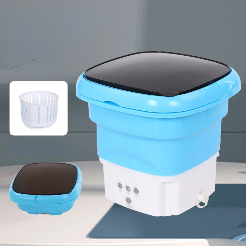 נייד, מכונת כביסה תחתונים עם אור כחול גרביים בגדים מכונת כביסה קמפינג מתקפל מיני מכונת כביסה הביתה Appliance