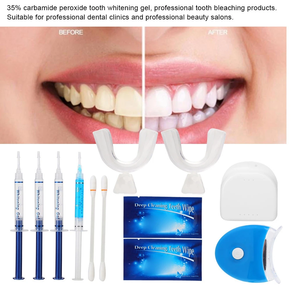 שיניים אנטי אלרגיות ג ' ל ההלבנה חשמלי הוביל קר אור כחול הלבנת שיניים לנגב להגדיר ערכת