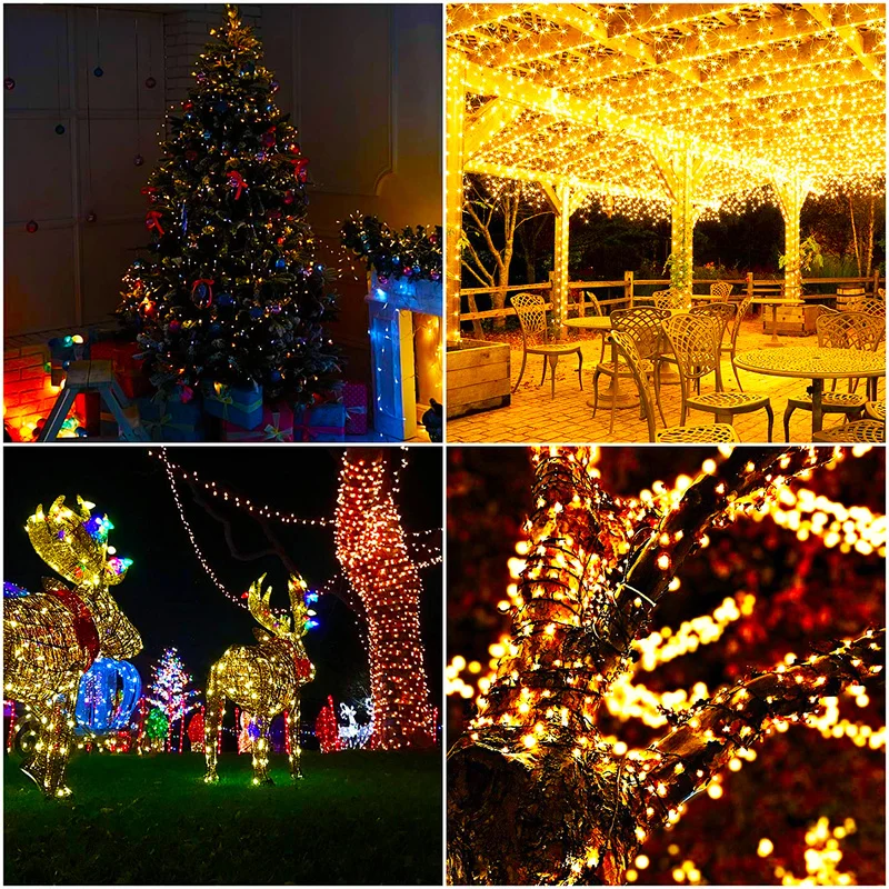 50M/400 LED פיות LED מחרוזת אור גרלנד חיצוני עמיד למים חג מחרוזת עבור חג המולד חג המולד החתונה אור קישוט