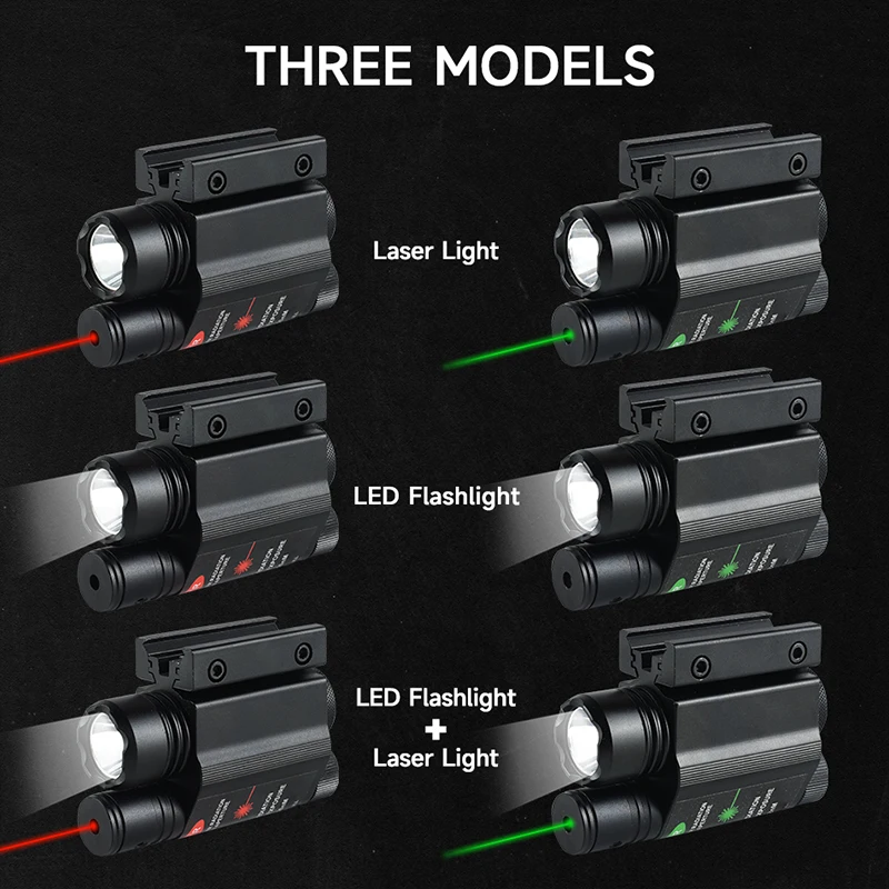 אדום/ירוק נקודה לייזר פנס משולב All-In-one עבור Picatinny 20mm רכבת רובה הנשק אור גלוק אור לייזר Collimator