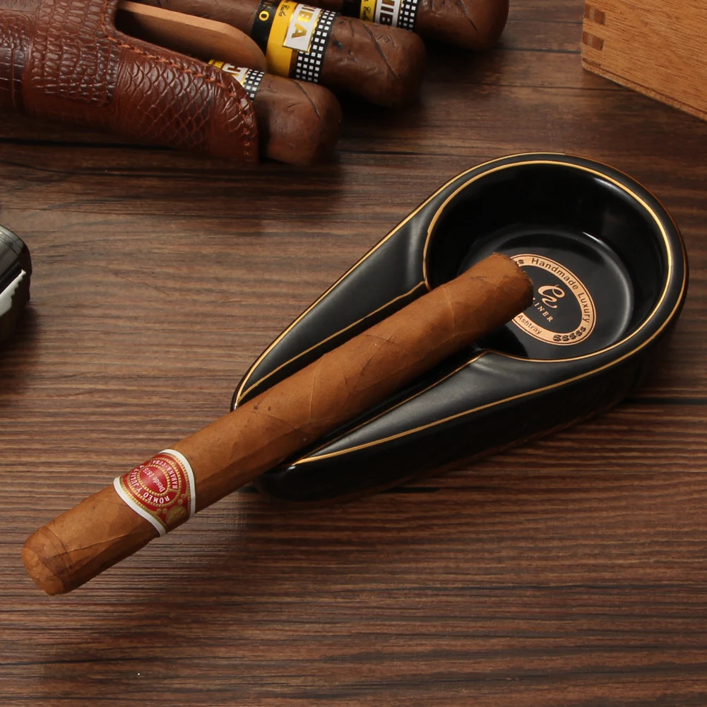 GALINER כיס הסיגר במאפרה חיצוני נייד סיגריה מאפרות 1 סיגר בעל הסיגר אביזרים עם קופסת מתנה עבור סיגר