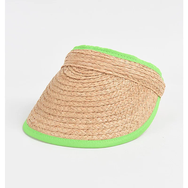 בקיץ כובע לנשים כובע קש מכפלת ריק העליון לשיא כובע לנשימה שמש כובע יוניסקס מגן מעוגל ברים חוף כובע הגנה מהשמש