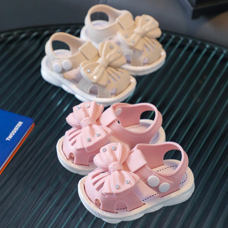 קיץ 0-3y תינוק תינוק תינוק בנות רך עם סוליות סנדלי היילוד קשת נסיכה נעלי 1 שנה חמוד הראשונה מהלכים על התינוקת