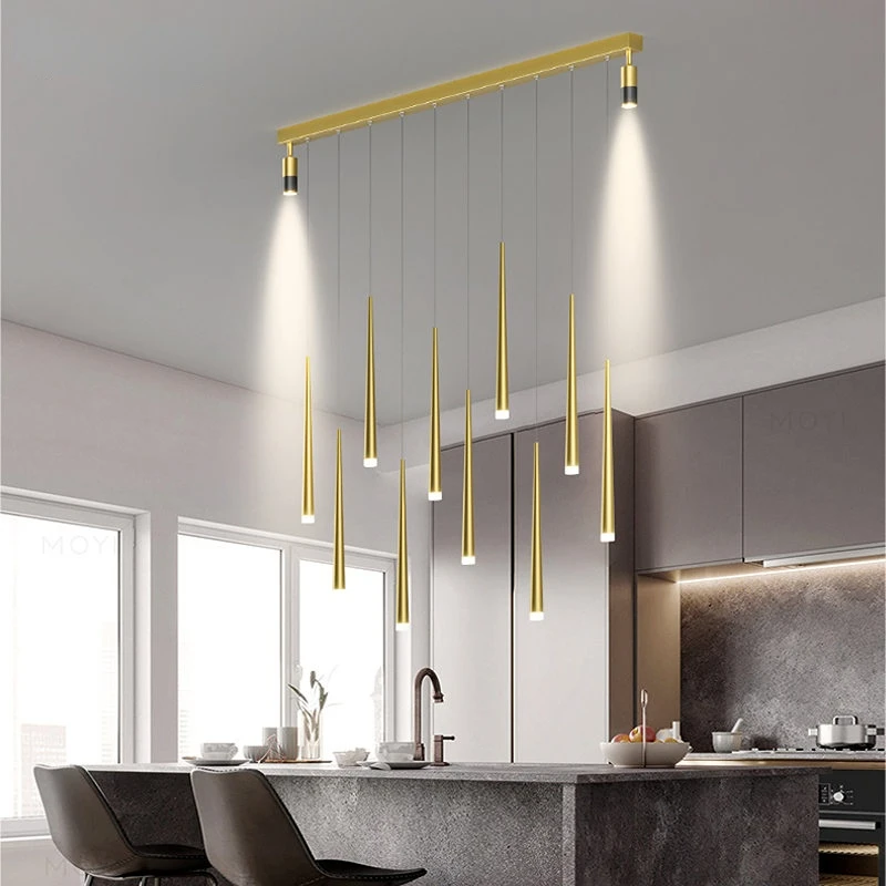 Led מודרנית נברשת עם אור הזרקורים זהב שולחן ארוך תליון מנורה על חדר האוכל המטבח, בר לצד המיטה תקרה תלויה תאורה