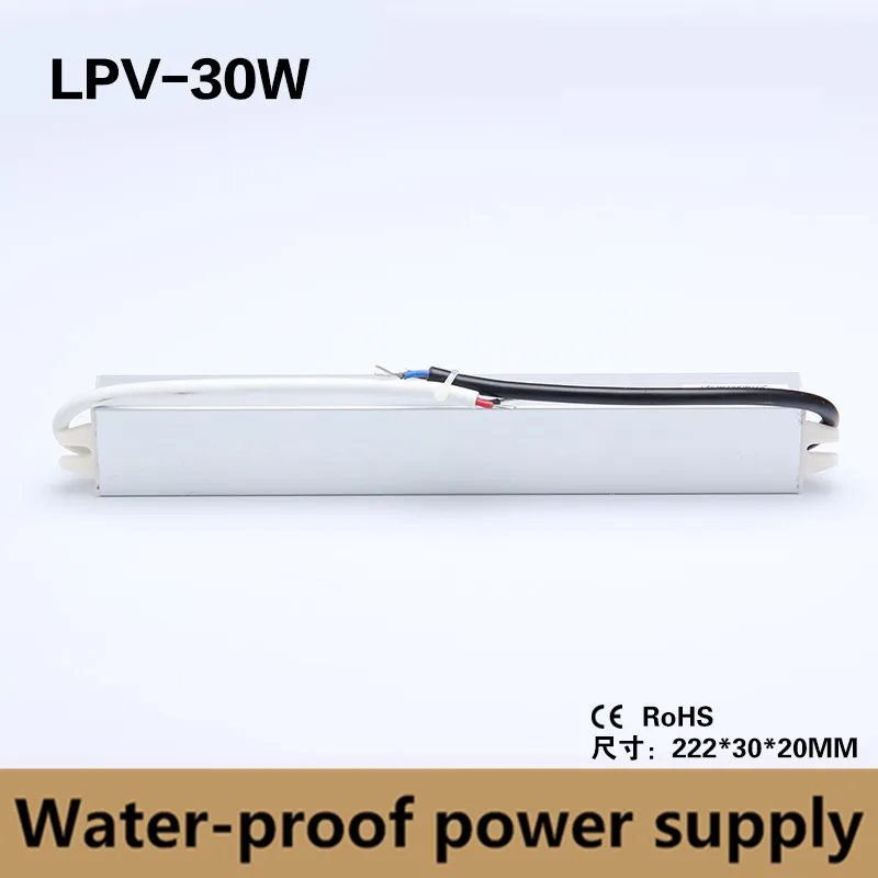 LPV-30-24V מתח קבוע עמיד למים אספקת חשמל נהג led 30W פלט DC 24V 1.2 IP67