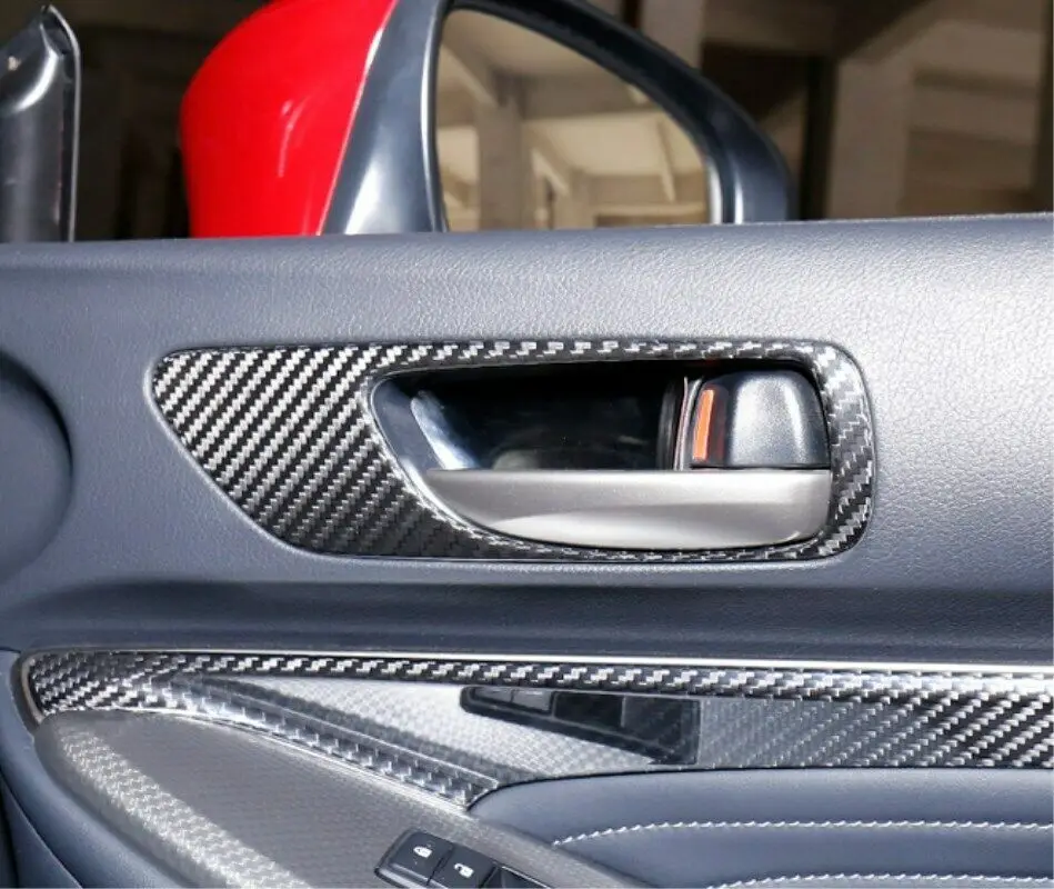 סיבי פחמן הפנים ידית הדלת לכסות לקצץ מדבקה לקסוס RC200t RC300 RC350 RC F ספורט 2014-2018 אביזרי רכב