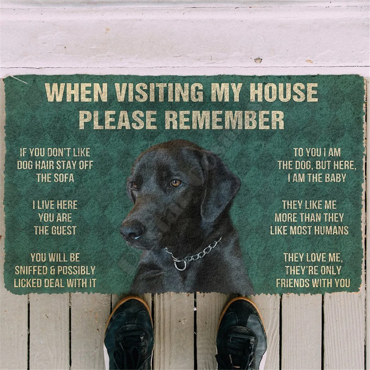 3D מודפס אנא זכור כלבים חוקים מותאמים אישית שטיחון Slip שאינם הדלת מחצלות עיצוב מרפסת שטיח 03