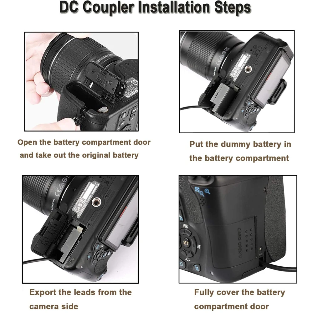 Dtap 16.8 V צעד למטה כבל DR-E12 DC מצמד LP-E12 דמה סוללה Kit Canon EOS M EOS M2 EOS M10 EOS M50 EO M100 המצלמה