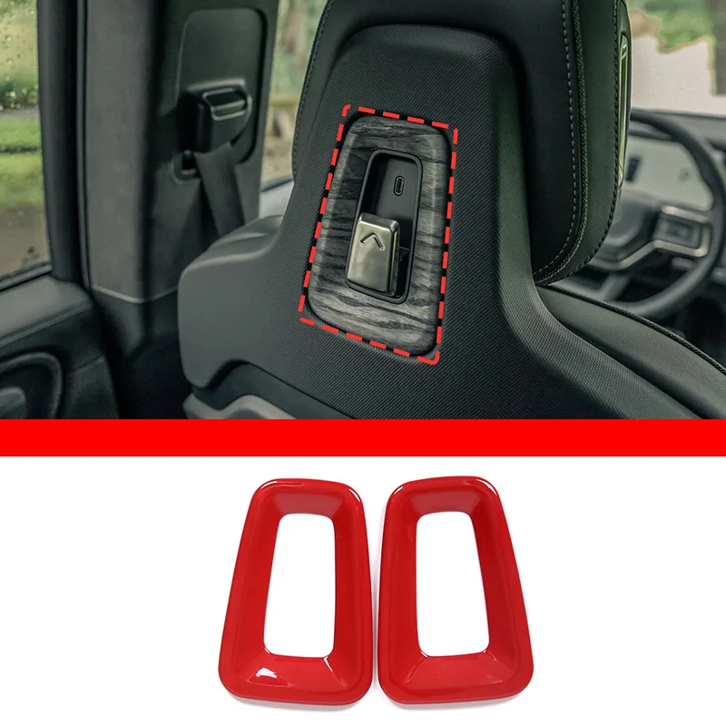 על Rivian R1T/R1S 2020-2023 ABS שחור מאט/סיבי פחמן/אדום בגב המושב הוק מסגרת הכיסוי לקצץ מדבקה אביזרי רכב