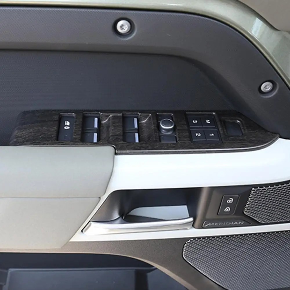 LHD עבור לנד רובר Defender90 110 20-22 רכב סטיילינג ABS חלון המכונית להרים מתג כפתורים מסגרת הכיסוי לקצץ מדבקות אביזרי רכב