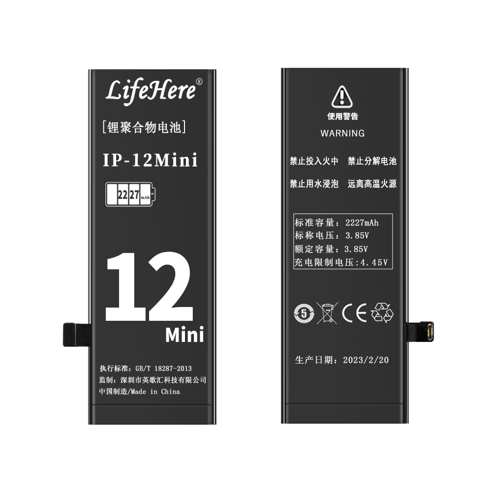 מקורי Lifehere 2227Mah סוללה עבור iPhone של אפל 12 מיני A2399 A2398 A2176 A2400 חלק תיקון קיבולת גבוהה הסוללות