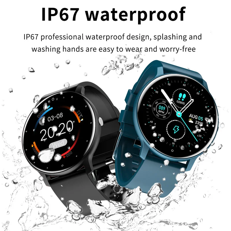 2023 שעון חכם גבירותיי מלא מסך מגע ספורט כושר לצפות IP67 עמיד למים Bluetooth עבור iOS אנדרואיד שעון חכם נקבה