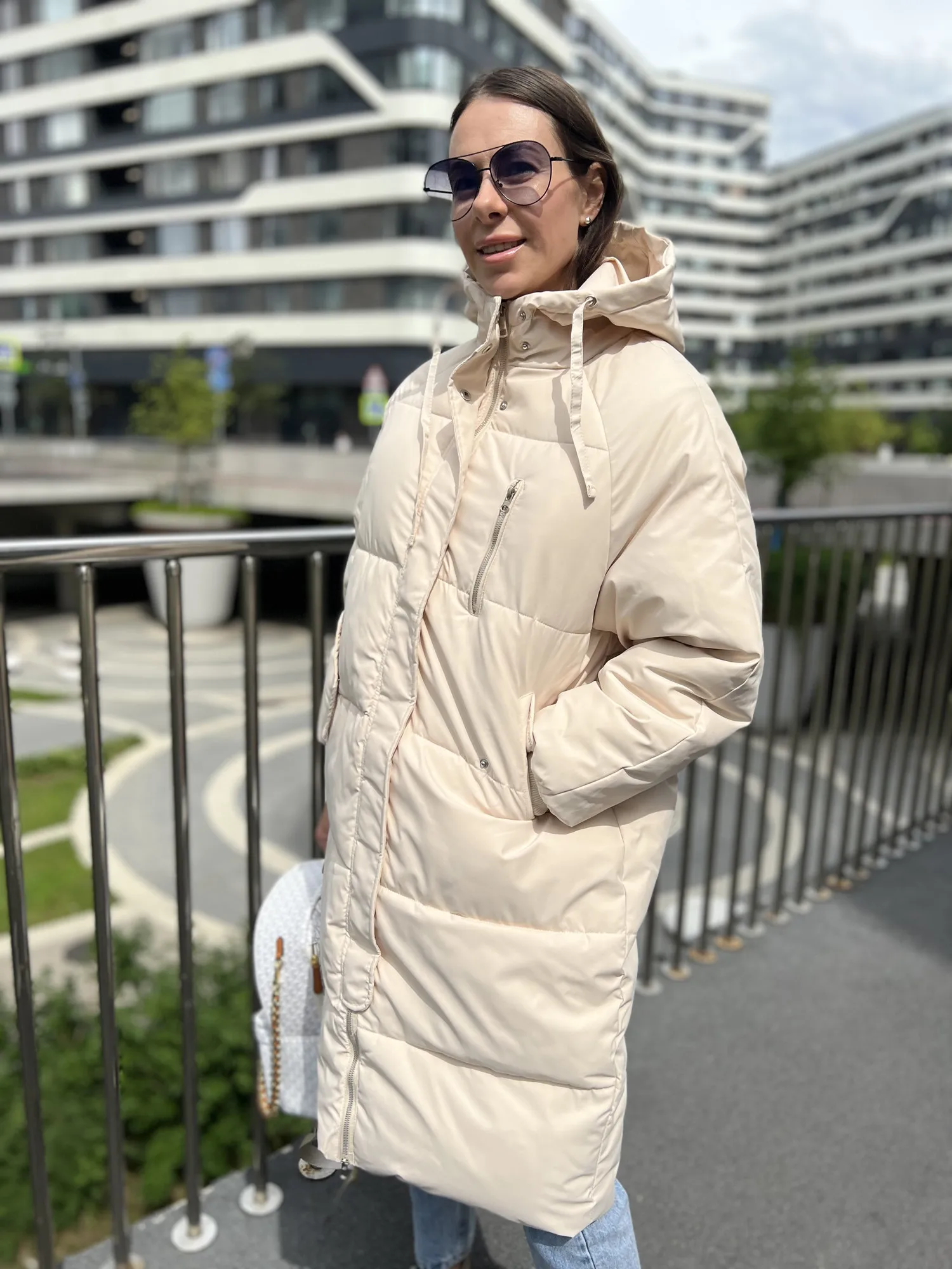 קוריאני מזדמן אמצע אורך למטה מעיל מרופד של נשים ארוכה סעיף מעל הברך 2022new רופפת עבה אופנה לחם ' קט