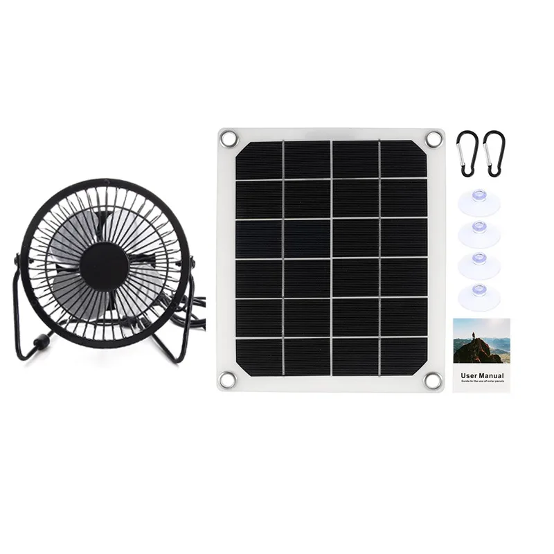 פאנל סולארי 100W מופעל מאוורר Ventilator5V מאוורר פליטה חיצוני אוורור ציוד החממה האוטו הבית לול תרנגולות