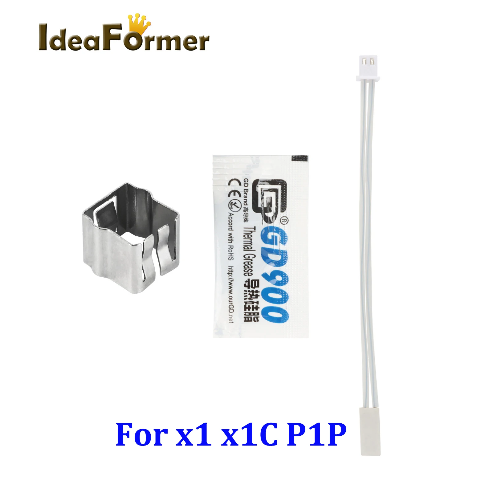 IdeaFormer 2/4/10pc Bambu LabX1/X1-פחמן/P1P Thermistor & חימום קרמי צלחת עבור מדפסת 3D Hotend דוד מחסנית 24V 50W