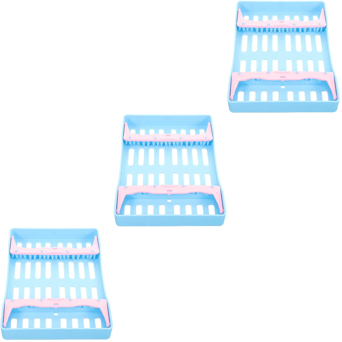 סט 3 כלי נגינה תיבת שיניים תרגיל ארגונית מקרה מחזיק מחזיק מעמד פלסטיק Burs לעמוד מרובים רשת Burs מיכל מתכת מדפים