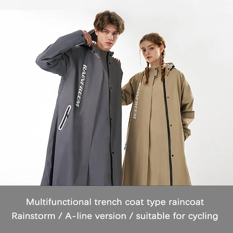 אופנה משולבת סוג מעיל רוח מעיל גשם זוגי Placket עמיד למים פונצ ' ו גשם חיצונית הליכה רכיבה על זוג Rainsuit