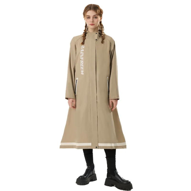 אופנה משולבת סוג מעיל רוח מעיל גשם זוגי Placket עמיד למים פונצ ' ו גשם חיצונית הליכה רכיבה על זוג Rainsuit