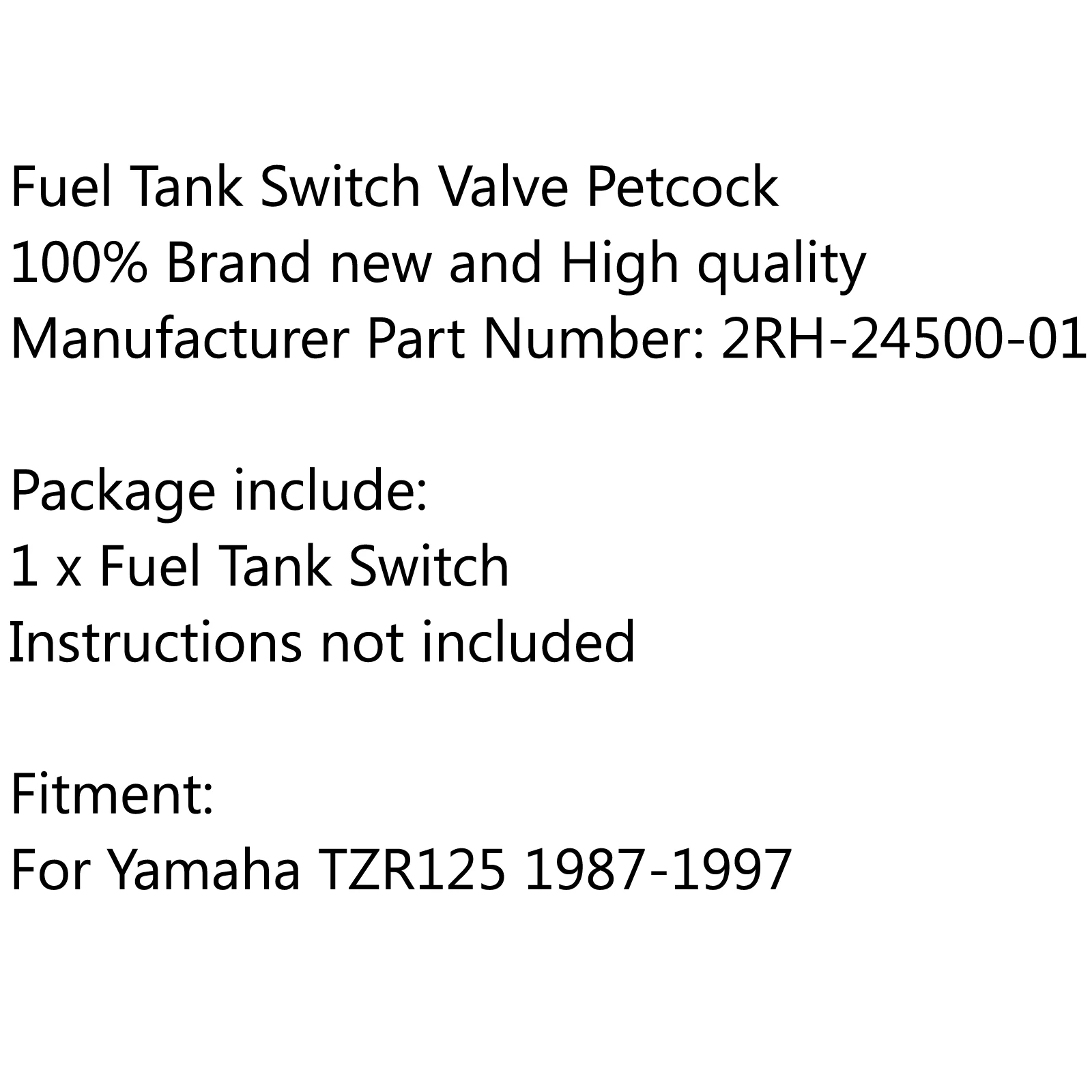Areyourshop עבור ימאהה TZR125 1987-1997 דלק מיכל דלק להחליף שסתום משאבת Petcock 2RH-24500-01 אופנוע