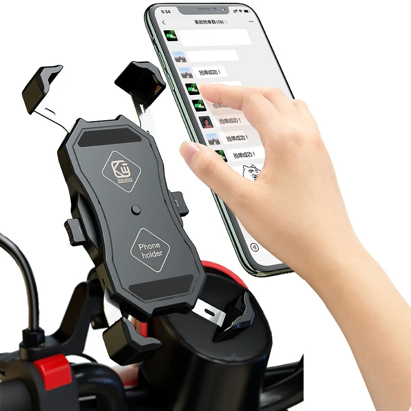 אלחוטית אופנוע עמיד במים מחזיק טלפון QC3.0 USB 15W צ ' י סופר מהיר לחייב לעמוד על ניידים iPhone 3.5-6.8 אינץ GPS