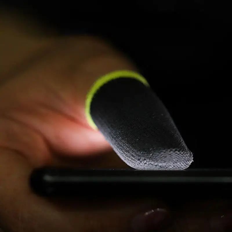 1Pair סיבי פחמן האצבע שרוול החלקה לנשימה האצבע המשחקים כפפות לאייפון/An-droid/iOS הנייד/טאבלט A0NC