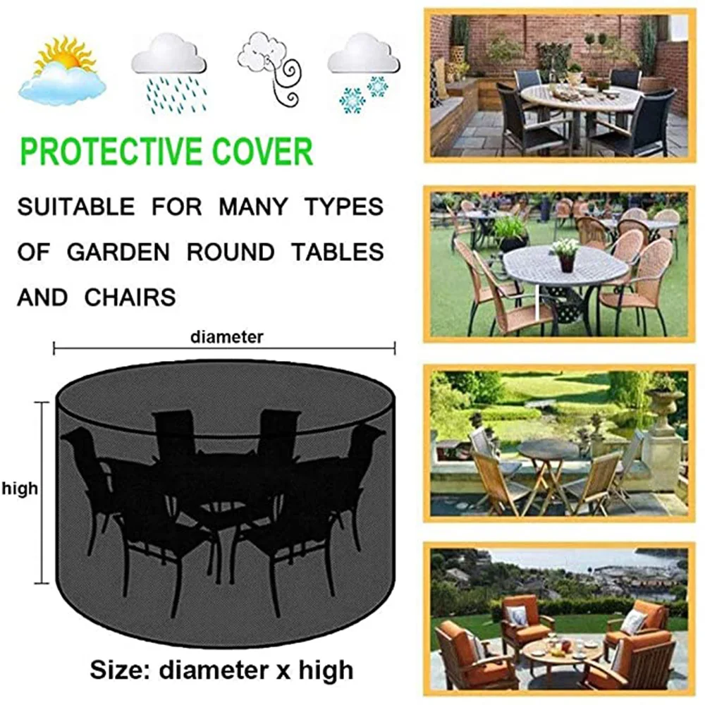 אוקספורד 210D חיצוני עמיד למים סיבוב רהיטים כיסוי ספה שולחן אוכל הגנה פטיו גשם ושלג ארוחה ז ' ו כיסוי אבק