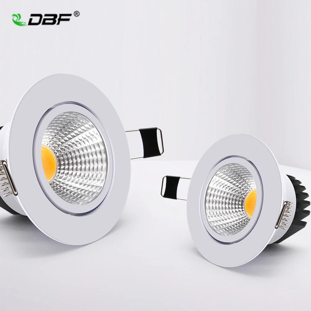 [DBF]סופר מבריק שקוע LED ניתן לעמעום Downlight קלח 5W 7W 10W 12W 3000K תקרת LED תאורת ספוט LED מנורת תקרה AC 110V-220V