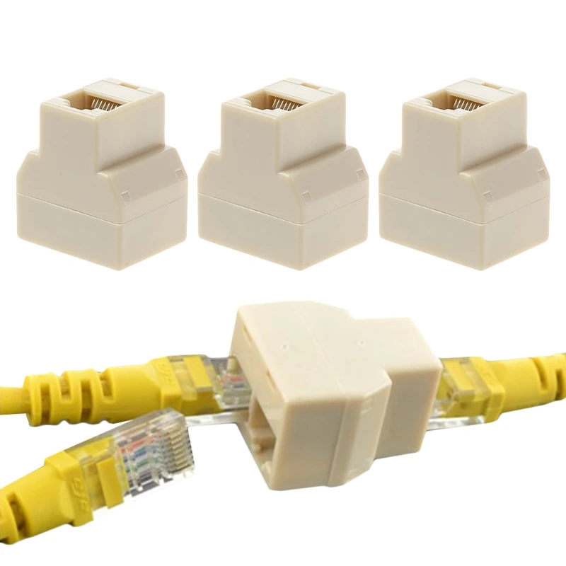 3Pcs 1 2 דרך רשת Ethernet LAN כבל RJ45 נקבה ספליטר מחבר מתאם