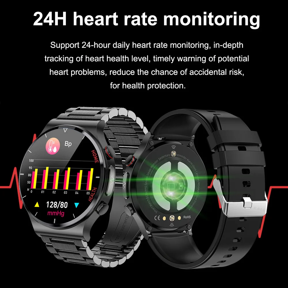 2023 הסוכר בדם, א. ק. ג+PPG שעון חכם טיפול לייזר הבריאות קצב הלב לחץ דם כושר שעונים IP68, עמיד למים Smartwatch