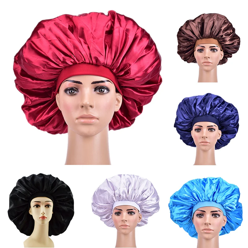 באיכות גבוהה 5 צבעים גדול במיוחד לישון כובע עמיד למים מקלחת כובע שיער נשים טיפול להגן על שיער מפני Frizzing