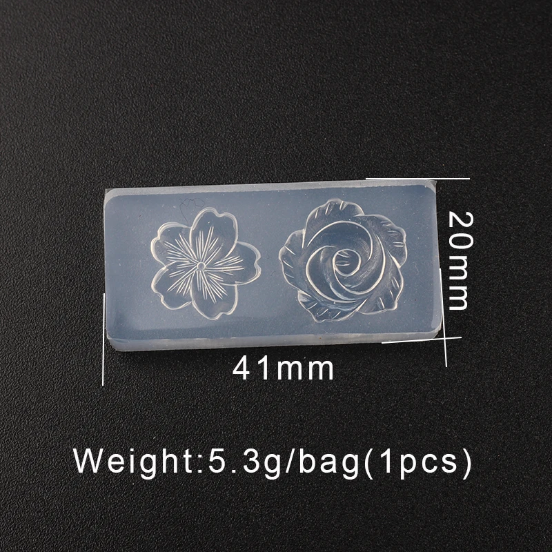 1pcs UV שרף תכשיטים נוזל סיליקון עובש 3D רוז פרחים שרף קסמי עובש עבור DIY תכשיטים אמנות ציפורן עובש