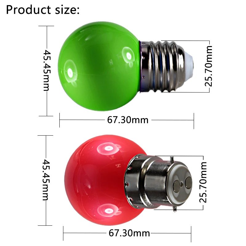 Bombillas G45 מיני צבעוני RGB Led נורת E27 B22 110v 220v 12v 24v חיצונית לקשט מנורה חג המולד תאורה IP65 12 24 V