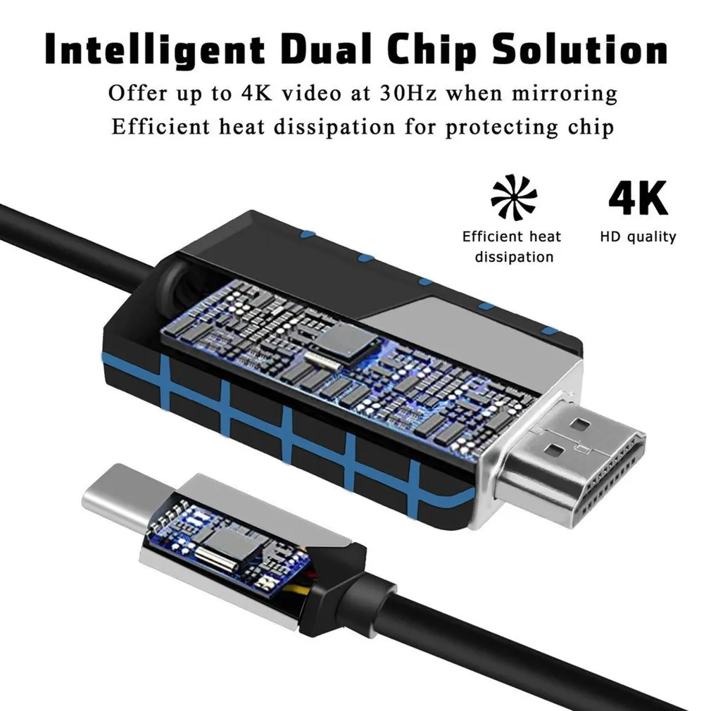 MHL-USB Type-C ל-HDMI תואם-1080P טלוויזיה בכבלים המודעה טר עבור אנדרואיד עבור Samsung וידאו, אודיו, כבל תיל Dropshipping