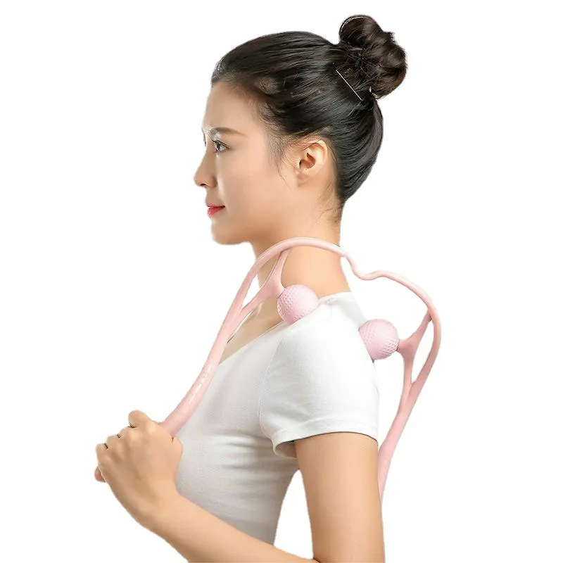 מעסה הצוואר טיפול הצוואר והכתפיים Dual Trigger Point רולר עיסוי עצמי הכלי להקל על ידי לחץ עמוק, עיסוי עיסוי