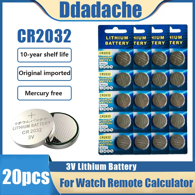 מקורי CR2032 DL2032 ECR2032 BR2032 CR 2032 2032 3V סוללת ליתיום כפתור תא מטבע סוללה לאורך זמן לשעונים