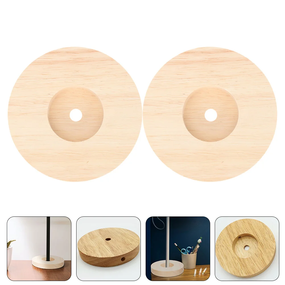 2 יח ' תאורה בסיס-DIY עץ מנורת שולחן בסיסי אספקה תליון מעץ מלא קטן