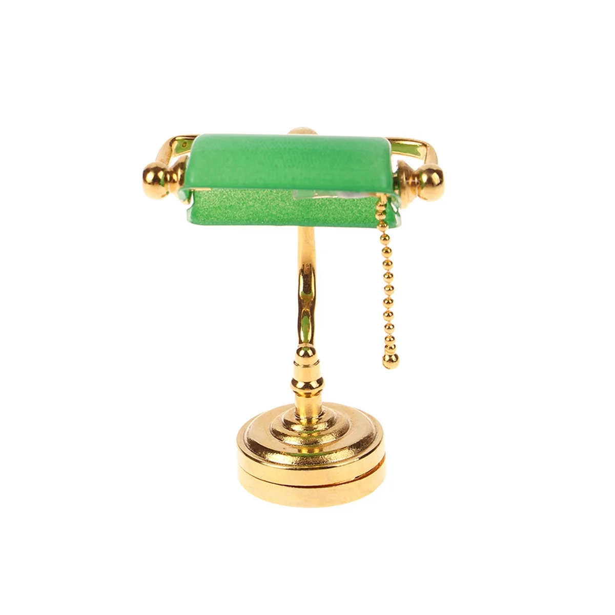 1:12 בית בובות מיניאטורי ריהוט וינטג ' מנורת שולחן מנורת LED ירוק הדוור אור תאורה דגם בית הבובות אביזרים