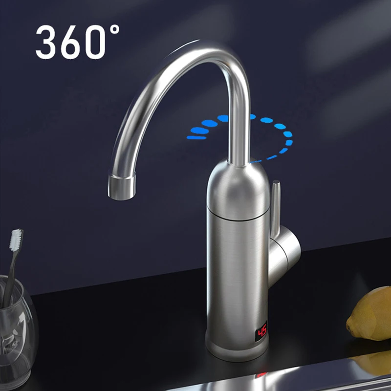 3000W 220V ברז מטבח מיידי דוד מים חשמלי הקש LED תצוגת טמפרטורה תאורת חדר אמבטיה חימום מיידי הקש על