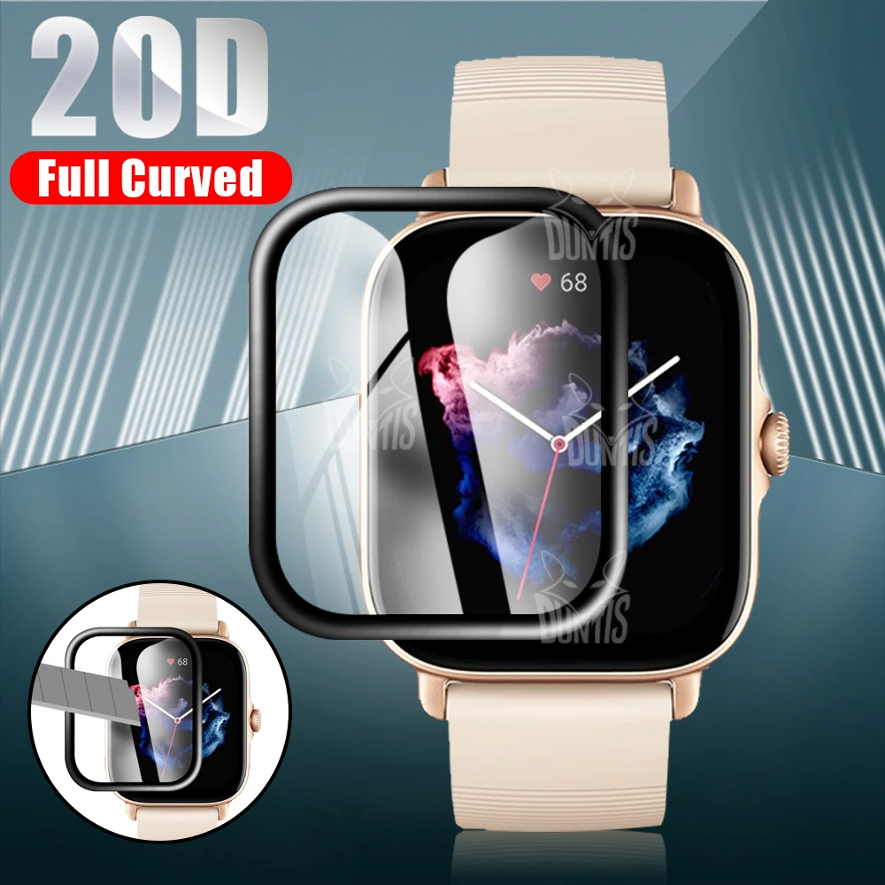 מגן מסך כיסוי עבור Huami Amazfit GTS 3 2 מיני GTS3 שעון חכם 20D רך זכוכית מעוגלת סרט מגן אביזרים
