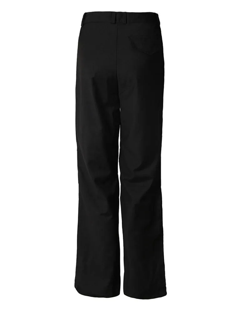 [ידה] גבוה אלסטי המותניים צבע שחור-רחוב ארוך ורחב הרגל המכנסיים החדש מתאים רופף מכנסיים נשים אופנה האביב הסתיו 2023 1DF3810