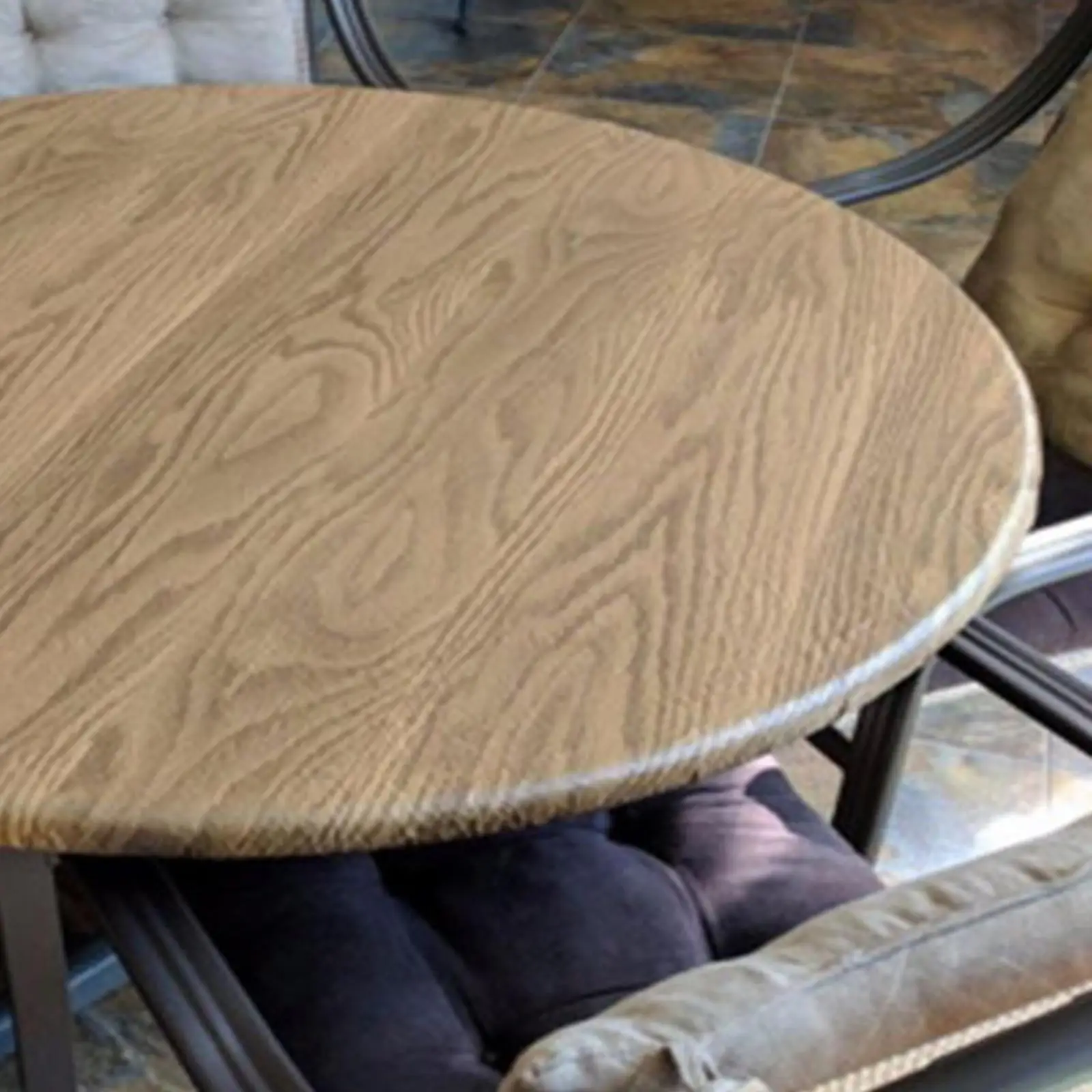 סיבוב PVC מפת שולחן עמיד למים שולחן לכסות את עיצוב הבית גריי אפל