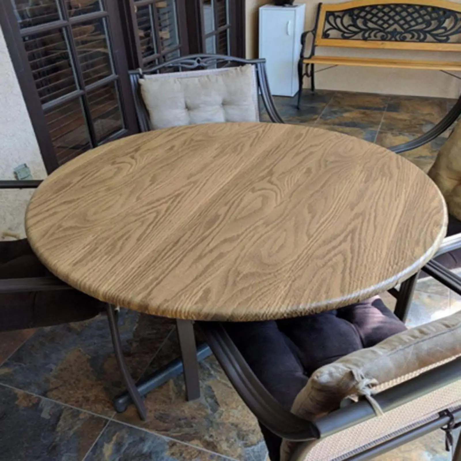 סיבוב PVC מפת שולחן עמיד למים שולחן לכסות את עיצוב הבית גריי אפל