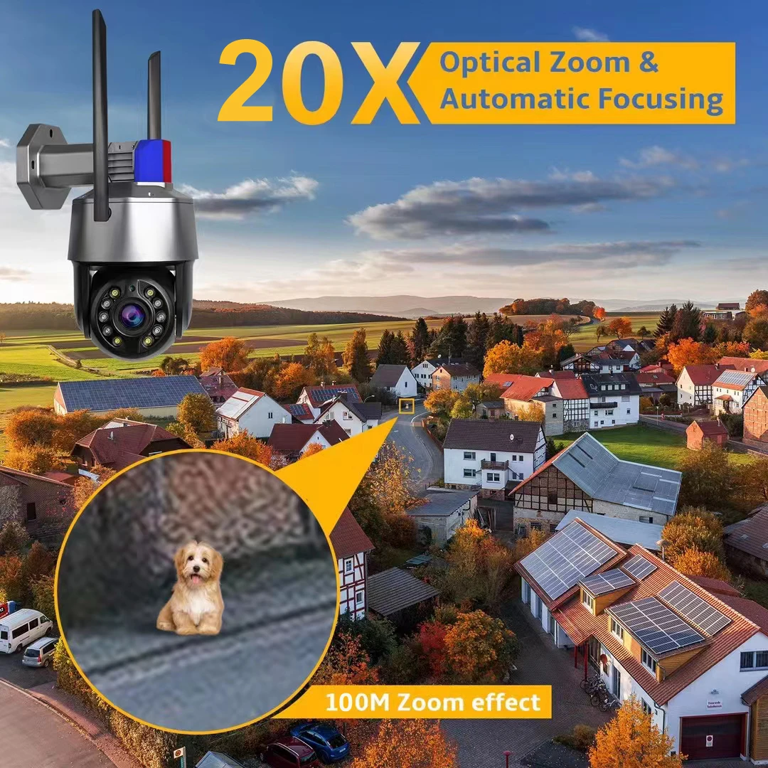 HONTUSEC 5 מגה פיקסל HD מצלמת IP WIFI PTZ חיצונית זום אופטי 20X מעקב אוטומטי המצלמה PTZ צבע ראיית לילה אבטחה במעגל סגור NVR CamHi