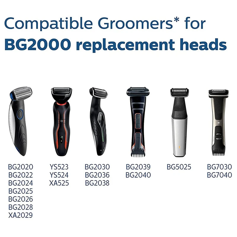 5X BG2000 מחליף תספורת/גילוח רדיד על הראש Norelco Bodygroom BG7040 BG7030 BG5025 BG2039